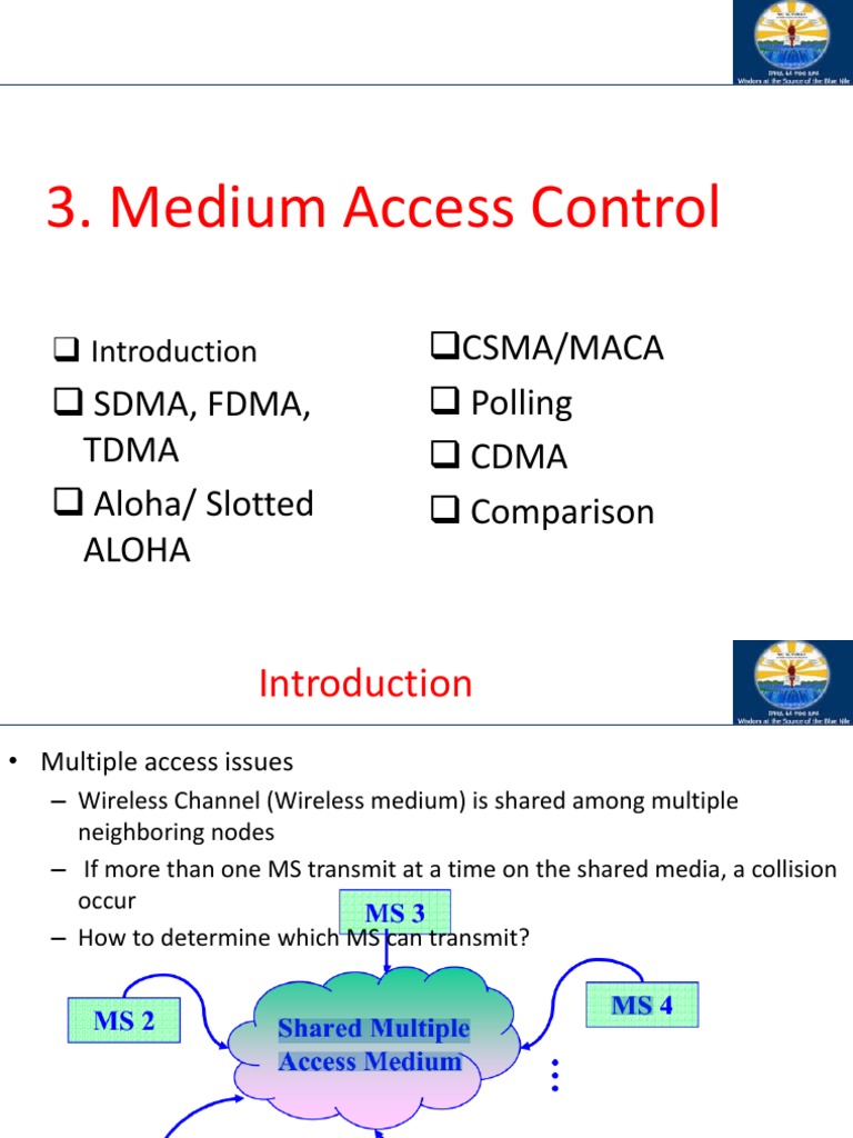 Media Access Control in Wireless Networks | PDF | Channel Access Method ...