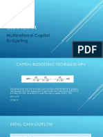 Multinational Capital Budgeting Inputs and Example