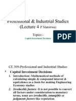 Professional & Industrial Studies (Lecture 4: P Matorwa) Topics