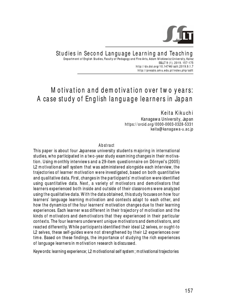 English Learners' Motivation in Japan | PDF | Second Language | Motivation