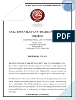 Gnlu Journal of Law, Development and Politics: Editorial Policy