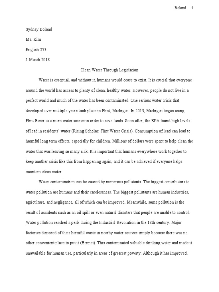 Water Pollution Research Paper PDF Water Pollution Water