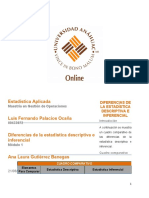 Tarea1 Diferencias de La Estadística Descriptiva e Inferencial - Luis Palacios - 21.08.2020