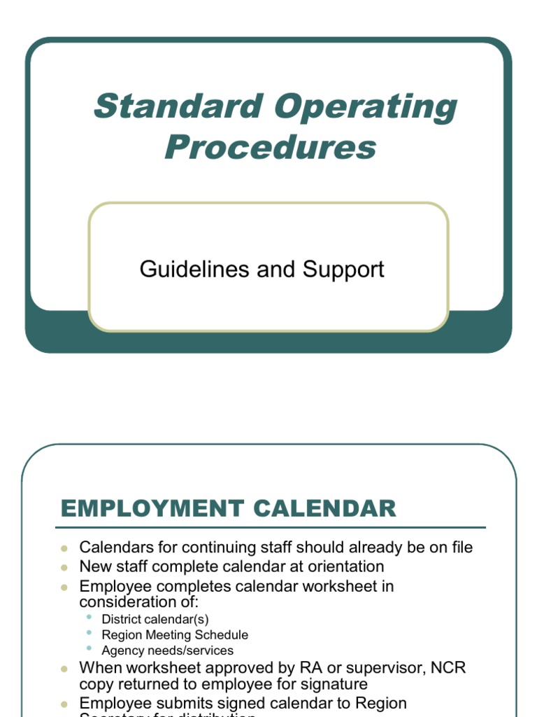 Standard Operating Procedures | PDF