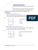 Dimensionamento de lajes para estruturas