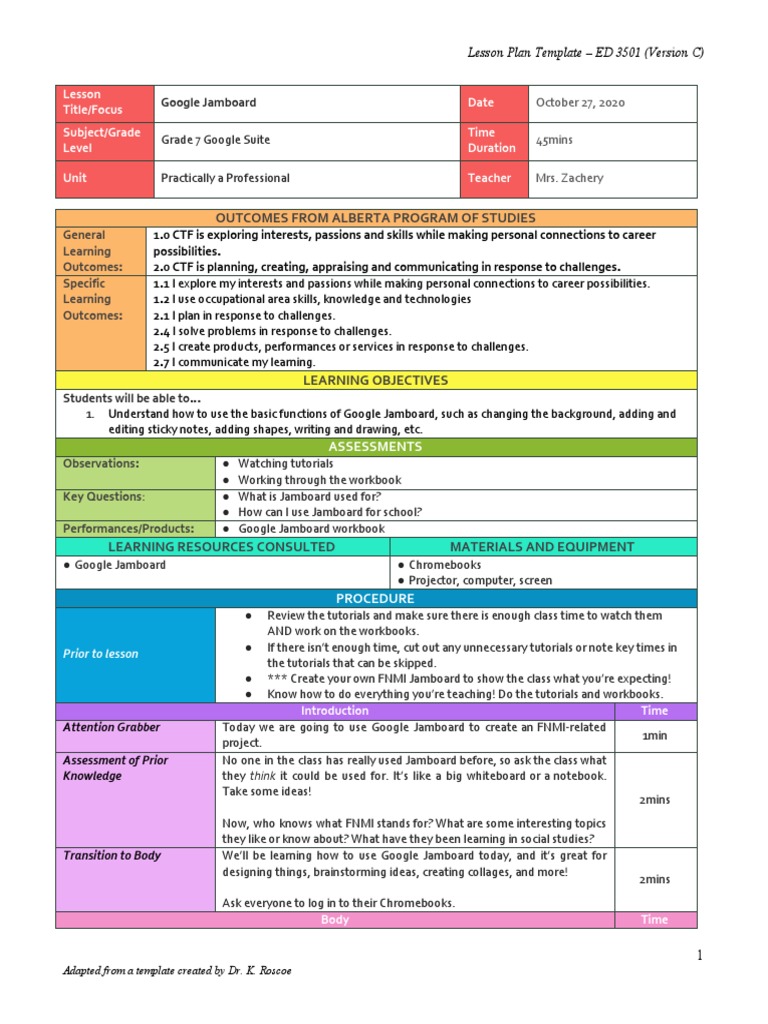 Jamboard 7h PDF Teachers Lesson Plan