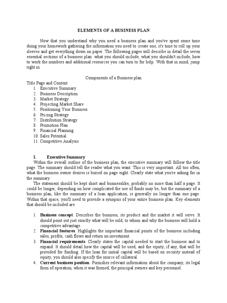 Business Plan Guide for Entrepreneurs | PDF | Strategic Management ...