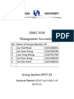 DMG 5038 Management Accounting: Group Section:DP27-29 Lecture Name