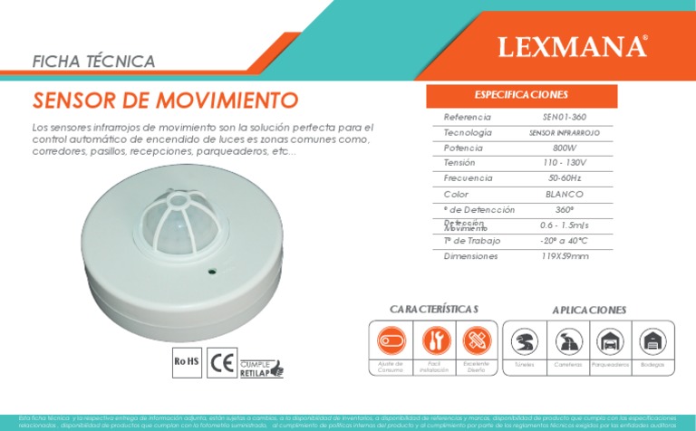 Ficha Técnica Sensor Infrarrojo SEN01-360 | PDF | Science | Ciencia y ...