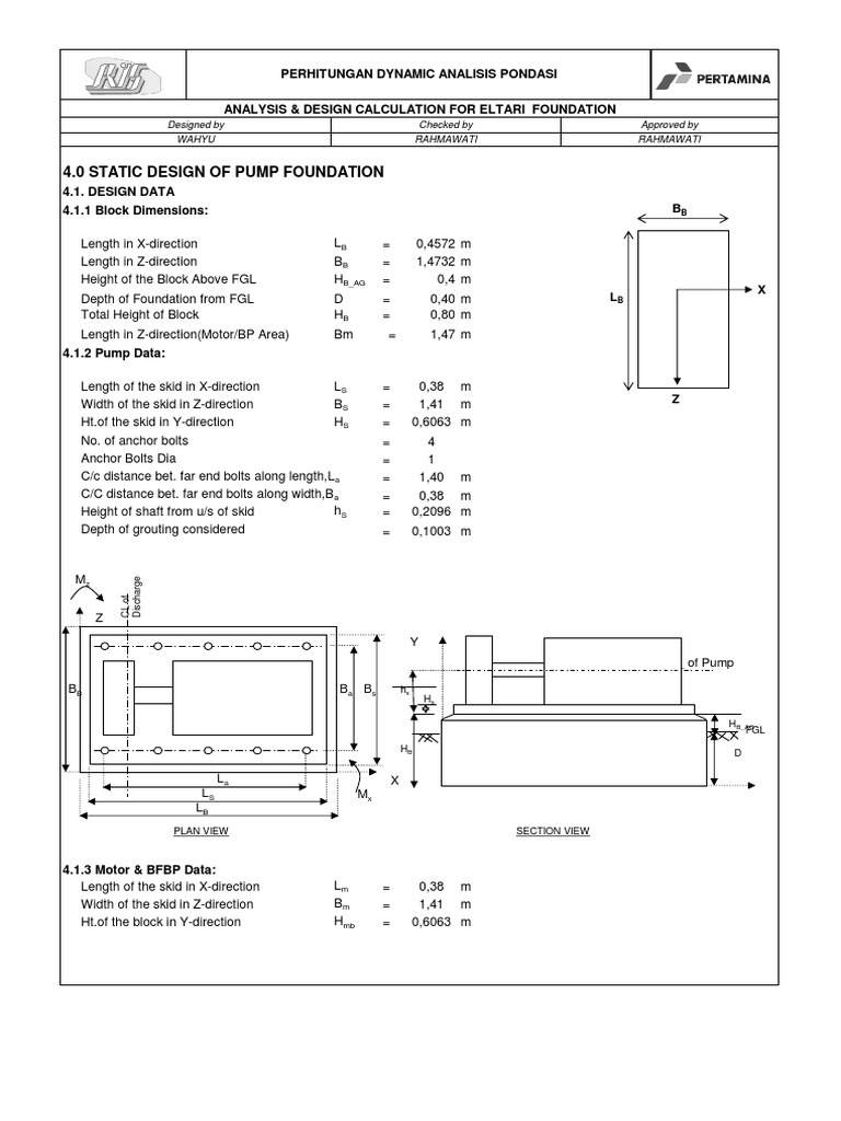 Block Foundation Dynamic Analysis ELTARI PDF Nature Quantity
