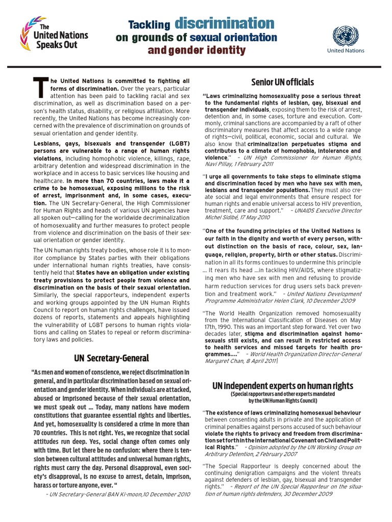 LGBT Discrimination A4 PDF | PDF | Discrimination | Homosexuality
