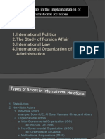 Components in The Implementation of International Relations