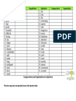 Comparative and Superlative Chart