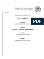 Tema 2.1 Fima Definicion y Proceso de La Obra Publica