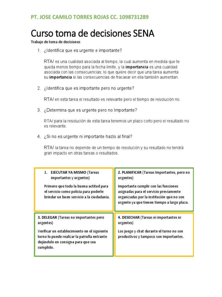 Trabajo de Toma de Decisiones 1 | PDF