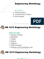 ME 3215 Engineering Metallurgy: Course Contents