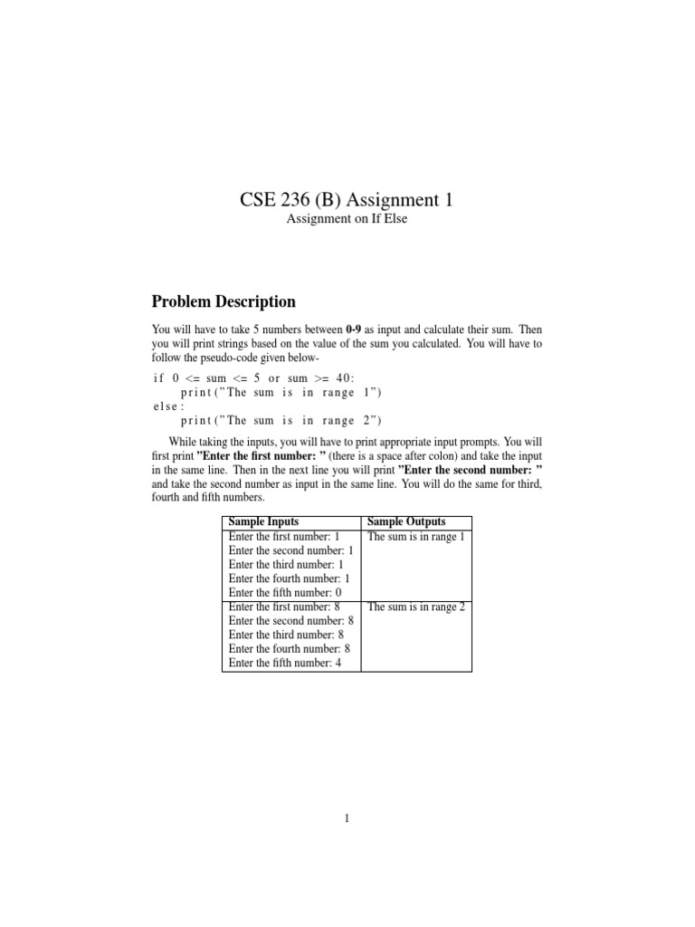 CSE 236 (B) Assignment 1: Problem Description | PDF | Software ...