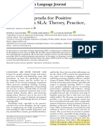 MacIntyre, Gregersen, & Mercer (2019) Setting an agenda for positive psychology in SLA-Theory, practice, and research