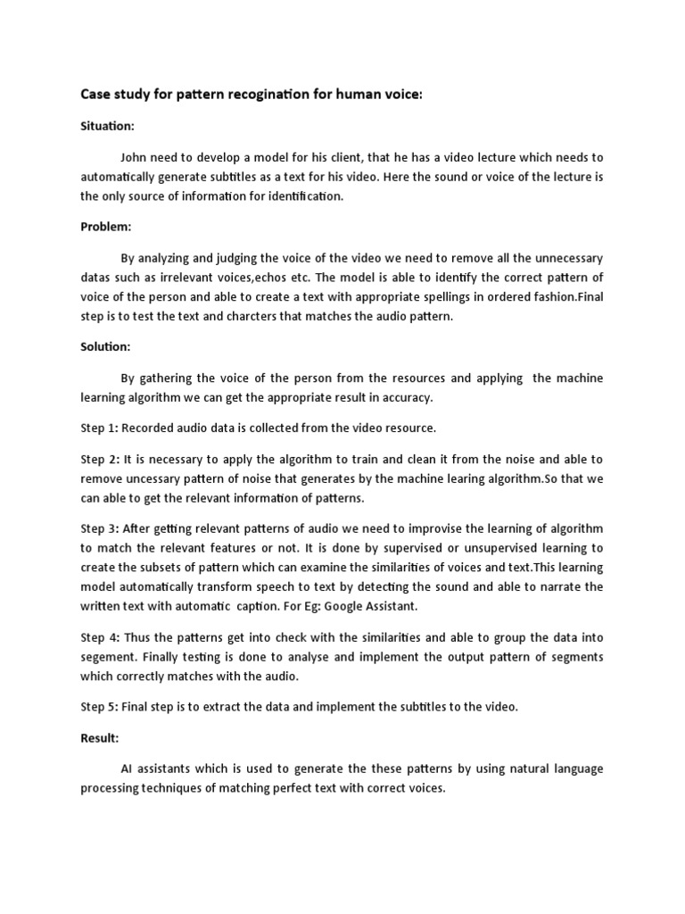 Case Study For Pattern Recogination | PDF | Machine Learning | Fingerprint