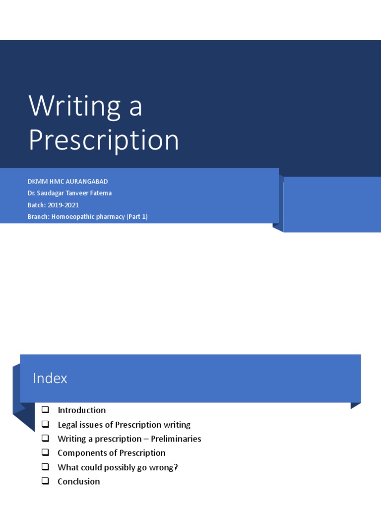 Essential Guide to Prescription Writing | PDF | Medical Prescription ...