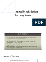 Randomized Block Design: Two Way Anova