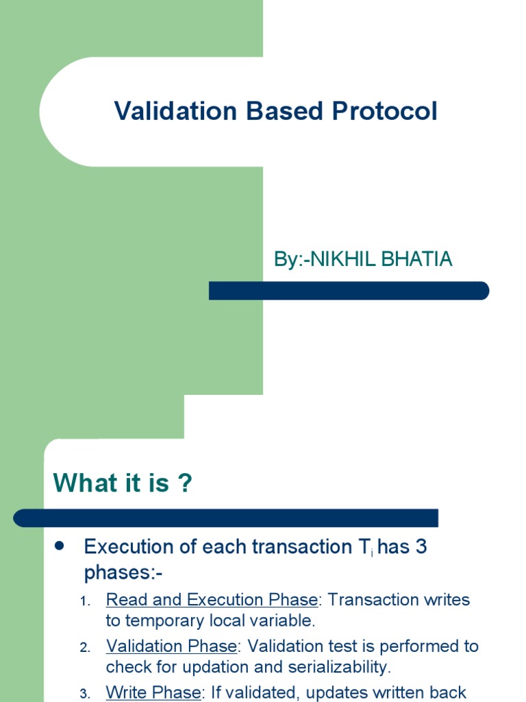 Validation Based Protocol | PDF | Database Transaction | Information ...
