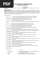 (Midterm Examination) Name: Permit No: Course: Section:: System Network Administration