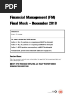 ACCA Financial Management Dec Mock - Questions PDF