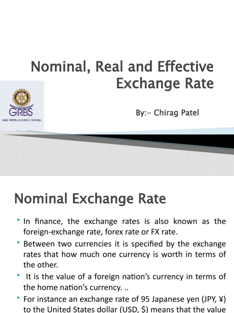 Nominal, Real and Effective Exchange Rate | PDF | Monetary Economics | Exchange  Rate