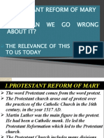 Protestant Reform of Mary How Can We Go Wrong About It?: The Relevance of This Doctrine To Us Today