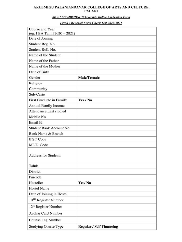 BC MBC DNC Fresh Application Forms PDF | PDF