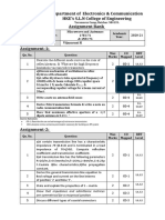 Department of Electronics & Communication HKE's S.L.N College of Engineering Assignment Bank