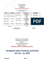 Matanao Central Elementary School: Date Activity Time Persons Involved Team Leader