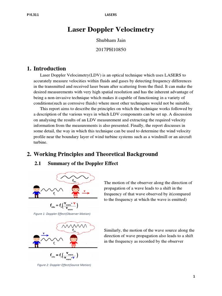 LASER Doppler Velocimetry PDF Doppler Effect Atomic