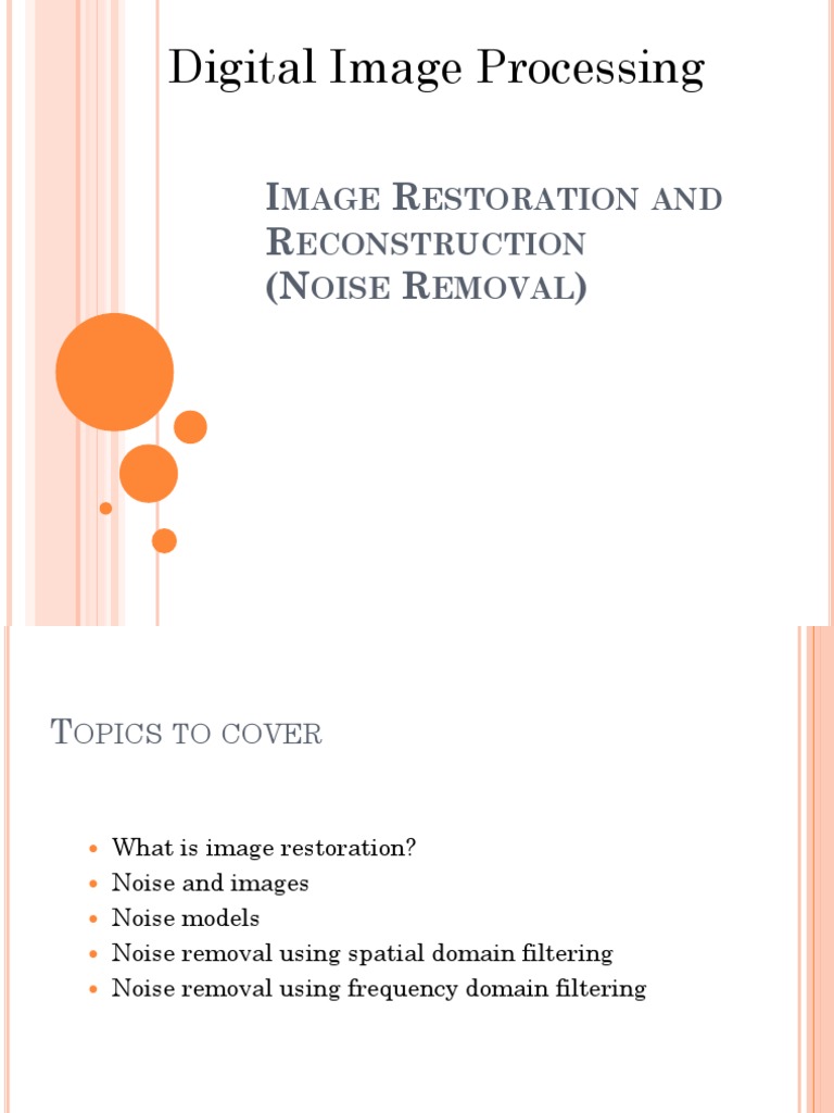 Image Restoration Techniques Overview | PDF | Filter (Signal Processing ...