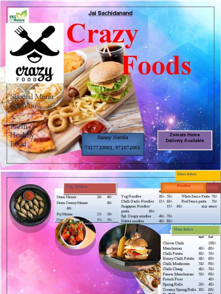 Crazy Foods: Special Menu For You Fresh Healthy Food | PDF | Hamburgers