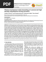 Thermo-Mechanical Chain Branching of Commercial High Density Polyethylene During Extrusion