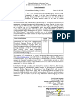 Name of The Highway Length (Inkm) Estimated Project Cost (Inrs. CR.) 29.462 527.42