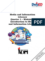 Media and Information Literacy Quarter 1 - Module 2: Introduction To Media and Information Literacy