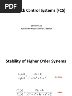 Feedback Control Systems (FCS) : Lecture-26 Routh-Herwitz Stability Criterion