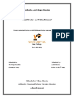 Siddhartha Law College Project on Plaint Structure and Written Statement