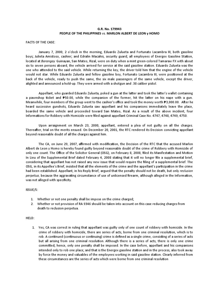 G r no 179943 people of the philippines vs marlon albert de leon y