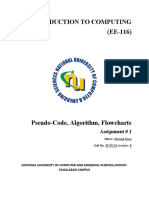 Introduction To Computing (EE-116) : Pseudo-Code, Algorithm, Flowcharts