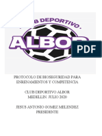Protocolo - de - Biosegurida - Del - Club - Deportivo - Albor. 15 Julio