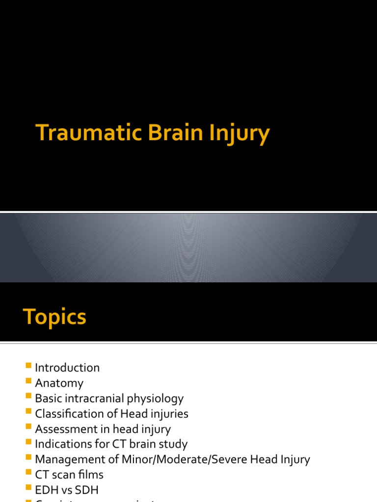 Traumatic Brain Injury Presentation | PDF | Traumatic Brain Injury