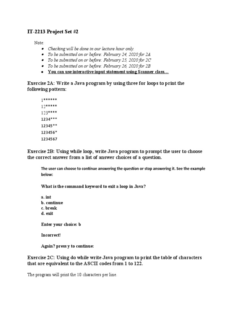 Java Programming Exercises | PDF