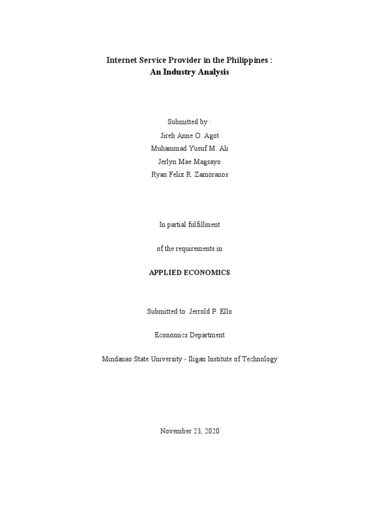 Economics (Internet Service Provider) | PDF | Internet Access ...