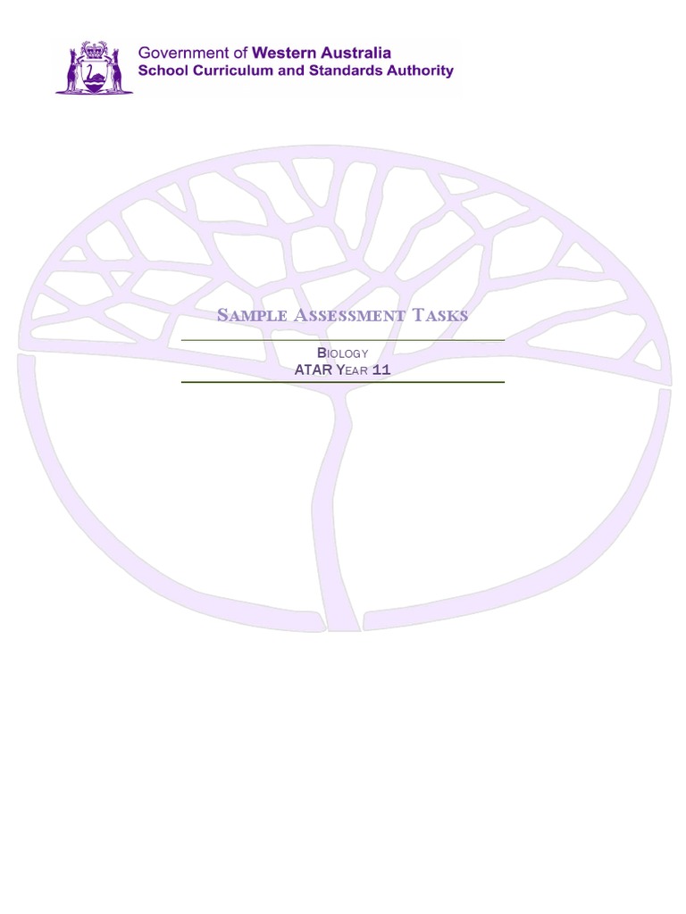 Biology ATAR Y11 Sample Assessment Tasks WACE 201516 | PDF | Stoma ...