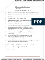 Surface Areas and Volumes Math Worksheet