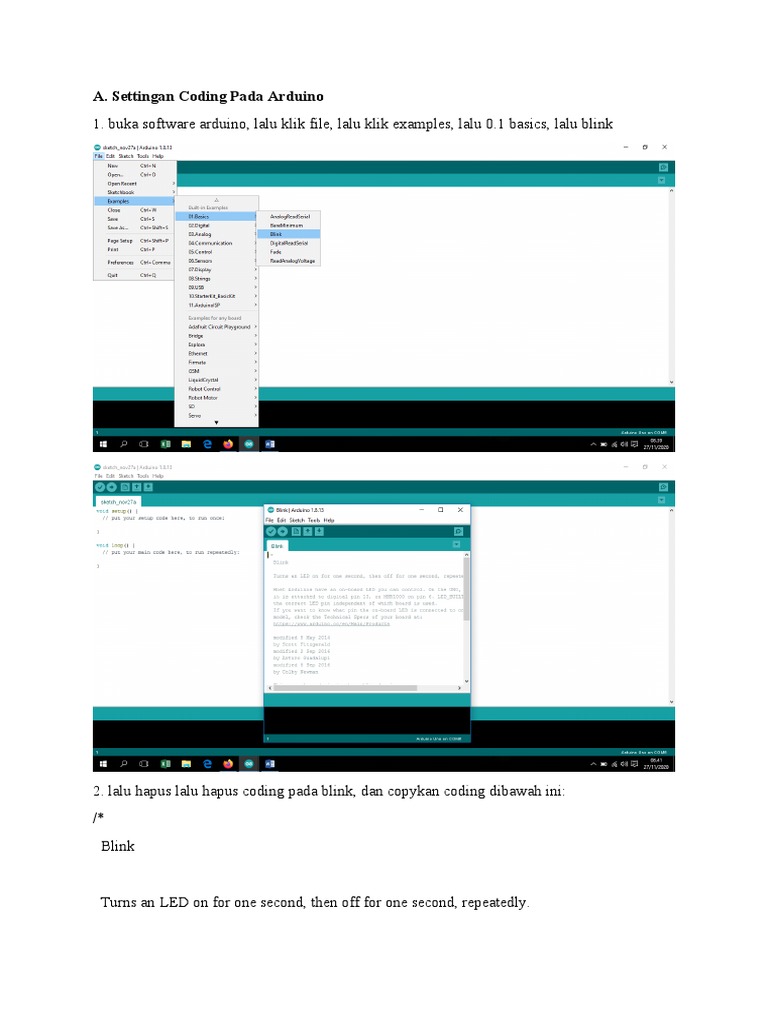 Arduino LED Blink Code Setup | PDF | Computers